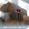G128 12 in Round Glass Outdoor Side Table Mixed Color Pattern | Decorative Plant Stand, Small End Table for Garden Patio Porch Living Room
